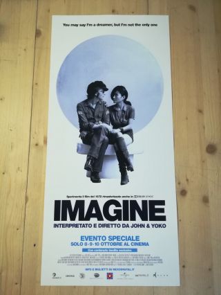 Imagine Music Movie Poster 12x27 " John Lennon Beatles Yoko Ono
