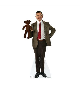 Mr Bean Rowan Atkinson Teddy Bear Lifesize Cardboard Standup Standee Cutout Prop