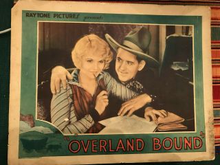 Overland Bound 1929 Raytone 11x14 " Western Lobby Card Leo Maloney Allene Ray
