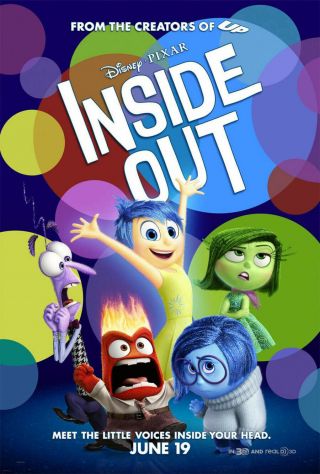 Inside Out Movie Poster 2 Sided Final 27x40 Diane Lane Bill Hader