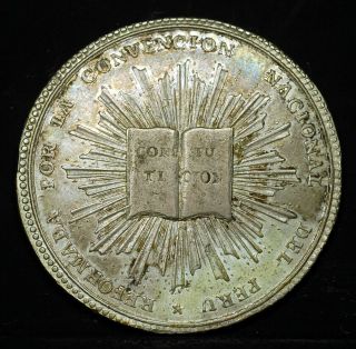Peru Lima 1834 Big Silver Proclamation Medal 35 Mm,  17 Gram Lustrous An.