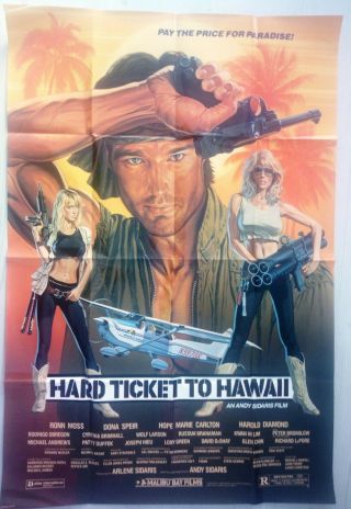 Movie Poster - Hard Ticket To Hawaii - Ronn Moss / Dona Speir