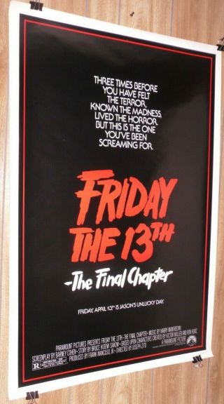 Friday The 13th:the Final Chapter 1sh Movie Poster Jason Horror Corey Feldman