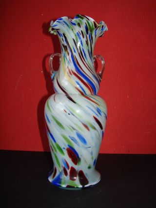 Vintage Murano Glass Vase 14 " Tall