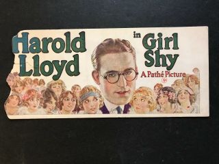 1924 Pathe Silent Film Blotter Harold Lloyd In Girl Shy