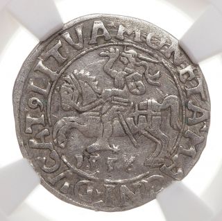 Poland.  Sigismund Ii,  Silver 1/2 Groschen,  1556,  Lithuania,  Ngc Au50
