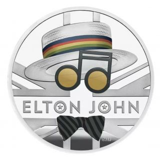 2020 Great Britain Uk £2 Music Legends Elton John 1 Oz Silver Proof Coin Box