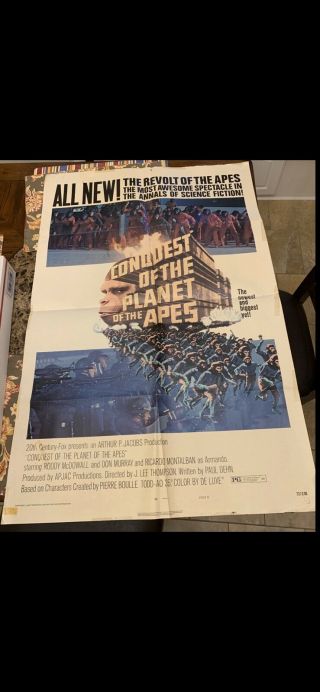 Conquest Of The Planet Of The Apes 1972 Roddy Mcdowall Poster