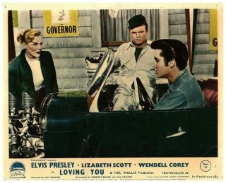 Loving You Lobby Card Elvis Presley In Convertible Classic Car 1957