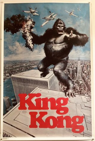 Vtg 1976 King Kong Movie Poster Full Sheet 23x35” Rolled -