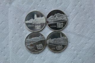 Switzerland Silbertalers,  4 Silver Coins,  1964 (2),  1965 (2),  Zurich,  Bern,  Lucer
