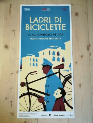 Bicycle Thieves Movie Poster 12x27 " Italian Vittorio De Sica Oscar