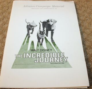 The Incredible Journey Walt Disney Advance Campaign Material Press Kit