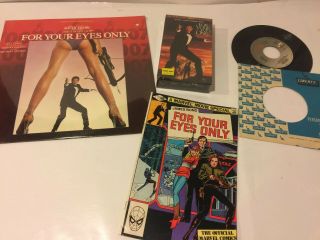 FOR YOUR EYES ONLY - VINYL RECORD - VHS VIDEO - MORE - ROGER MOORE - JAMES BOND 007 2