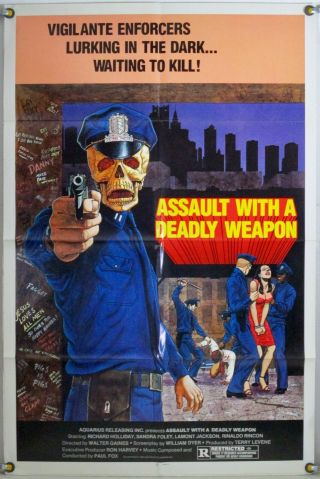 Assault With A Deadly Weapon Ff Orig 1sh Movie Poster Tom Tierney Art (1982)