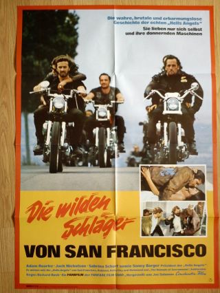 Hells Angels On Wheels Vintage German 1 - Sh Harley Chopper Jack Nicholson Biker