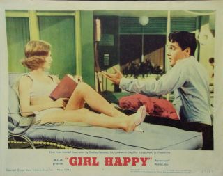 Girl Happy 1965 11 " X14 " Lobby Card " Elvis Presley & Shelley Fabares "