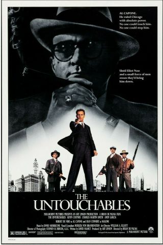 The Untouchables Crime Usa 1 - Sheet Movie Poster 1987,  Vf/nm No Folds