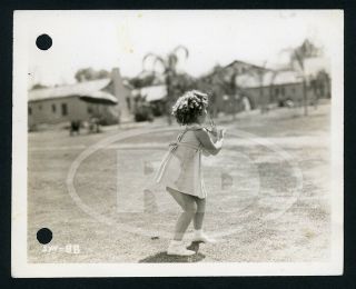 1936 4x5 20th Fox Keybook Photo - Shirley Temple Plays In Palm Springs