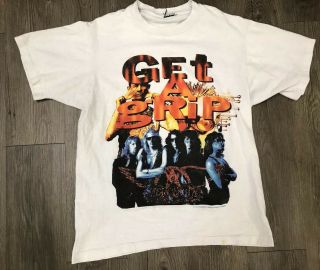 Vtg 90’s Aerosmith Get A Grip 1993 Tour Concert Shirt Double Sided Giant Sz S/m
