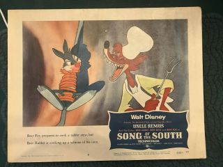 Song Of The South 1956rr Walt Disney 11x14 " Animation Lobby Brer Rabbit Brer Fox