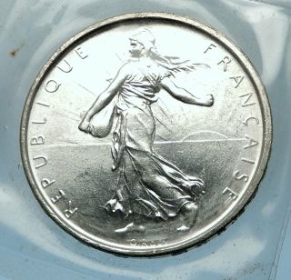 1964 France French Large Silver 5 Francs Coin W La Semeuse Sower Woman I68204