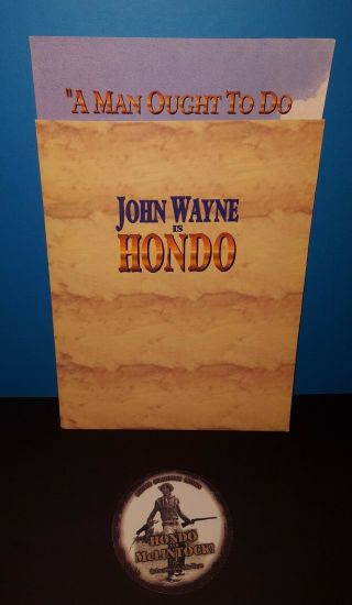 John Wayne " Hondo " 40 Th Anniversary Press Kit 3 Photos,  Poster,  Coaster,  Bios