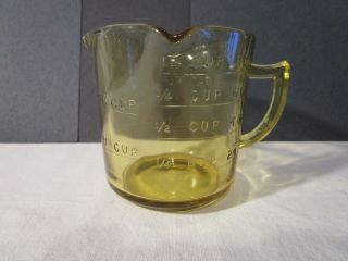 Vintage Federal Glass Amber 3 Spout Handled Measuring Cup