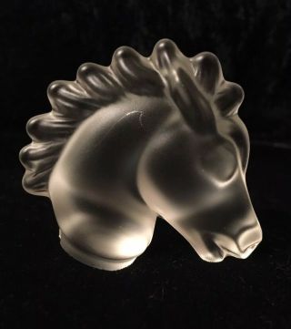 French Art Deco Sevres Style Frosted Crystal Horse Head