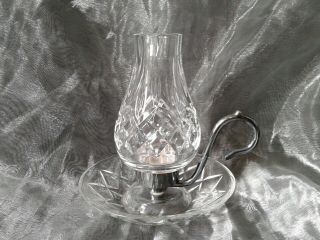 Waterford Crystal Lismore 2 Piece Lamp Hurricane Votive Candle Holder Handle