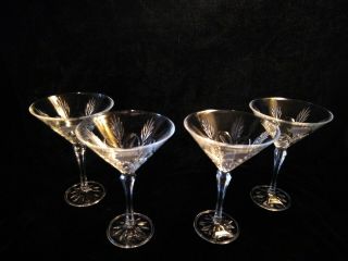 4 Fifth Avenue Crystal Portico Martini Wine Cocktail Glasses