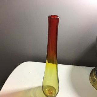 Blown Glass Vase Yellow & Orange