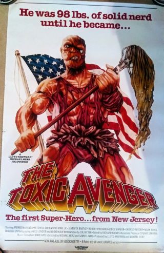 The Toxic Avenger (movie Poster) Lightning Video 1987 Horror Movies Cult