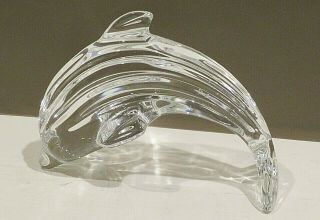 Waterford Crystal Leaping Dolphin Paper Weight Sculpture
