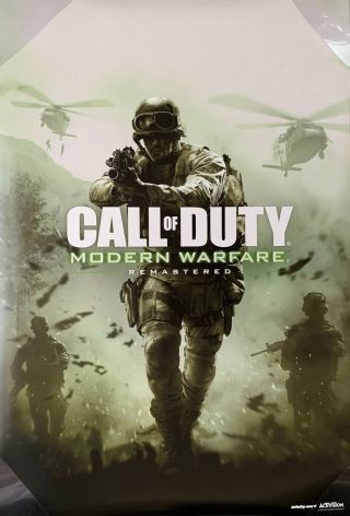 Call Of Duty Modern Warfare Video Game Movie Poster 2 Sided Rare 27x40