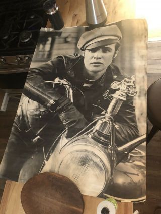 Personality Poster Wild One Marlon Brando Motorcycle 1966 Biker Movie Large 47”