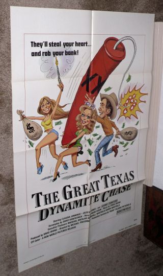 The Great Texas Dynamite Chase One Sheet Poster Johnny Crawford/claudia Jennings