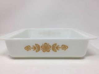 Vintage Pyrex 922 Gold Butterfly Square Brownie Baking Pan Dish 8x8x2