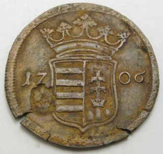 Hungary 10 Poltura 1706 - Copper - Countermark - 2693