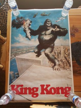 King Kong 1976 Movie Poster Design Monster 70s Gorilla Nyc Twin Towers York