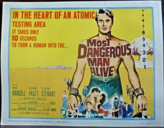 Sci - Fi Most Dangerous Man Alive Set 8 1960s Lobby Cards Debra Paget