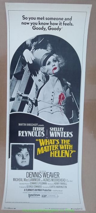 Whats The Matter With Helen Movie Poster Insert Size 14x36 Inch Debbie Reynolds