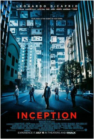 Inception - 2010 - Orig D/s 27x40 Movie Poster - Leonardo Dicaprio - Style " A "