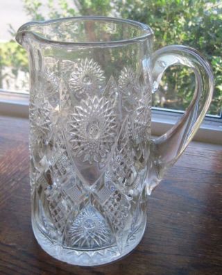 Ca.  1900 Duncan And Miller Early American Pattern Glass Homestead 9 " Pitcher