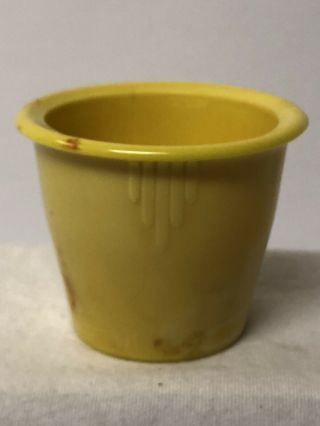 Akro Agate Glass Art Deco Flower Pot Yellow