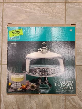 Vintage Canfield 2 Piece Footed Cake Set