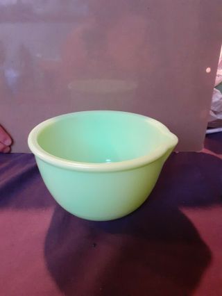 Vintage Mckee Jadeite 6 " Egg Beater W/spout Mixing Bowl