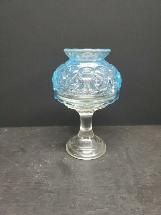 Le Smith Moon And Stars Blue Glass Fairy Candle Lamp 3 Piece Ice Blue