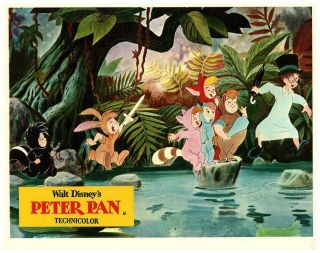 Peter Pan Walt Disney Animation 1953 Lobby Card Wendy Darling Children