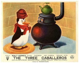 The Three Caballeros Walt Disney Animation Lobby Card 1944 Penguin